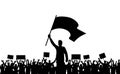 Silhouettes of people. Crowd of protesters. Revolution and demonstration. Vector